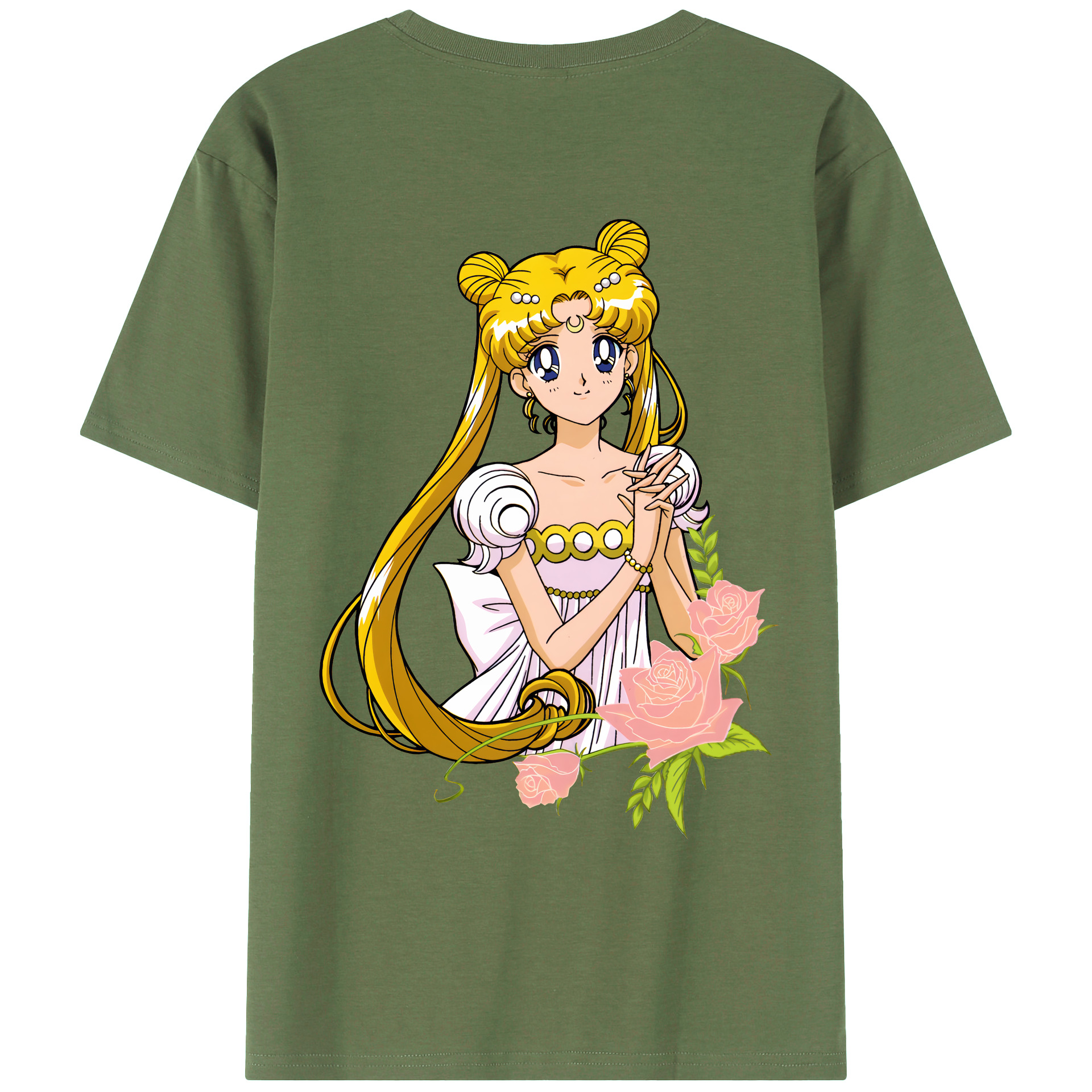 （画像用） 美少女戦士セーラームーン 愛野 美奈子 あいの みなこ Sailor Moon Aino Minako 綿100％ メンズ半袖Tシャツ（バックプリント） 通気性